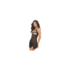 Nuisette résille noire avec chaîne dorée et string 